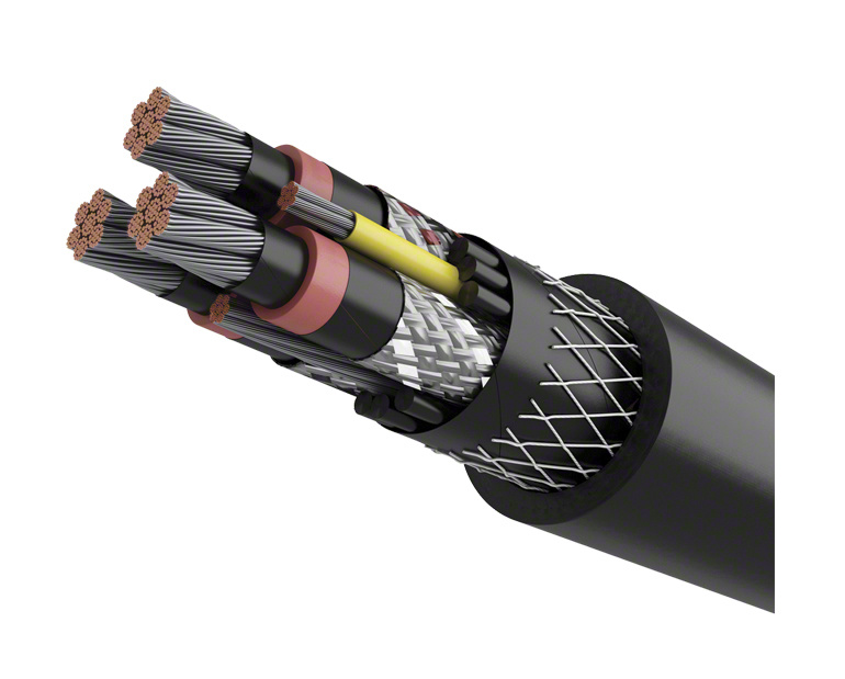 
                Подачи питания по разминированию W/Ground-Check XLPE/PVC или EPDM/CPE 15000 вольт 3/C 2/0AWG ТИП MP-Gc кабель
            