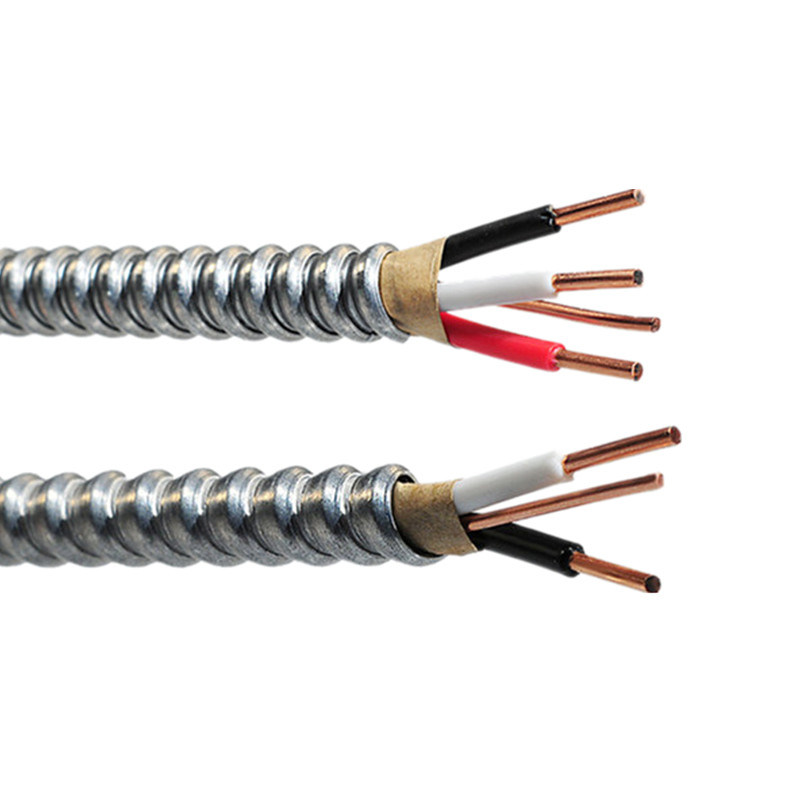 New Type 300V Insulated Solid Copper Two Core with Bare Ground Wire 14/2 12/2 RW90 Building Armoured Cable AC 90 Wire