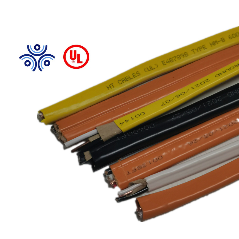 
                Filo elettrico in PVC a filo piatto NM-B 10/3 12/3 14/3 AWG Cavo NM-B.
            