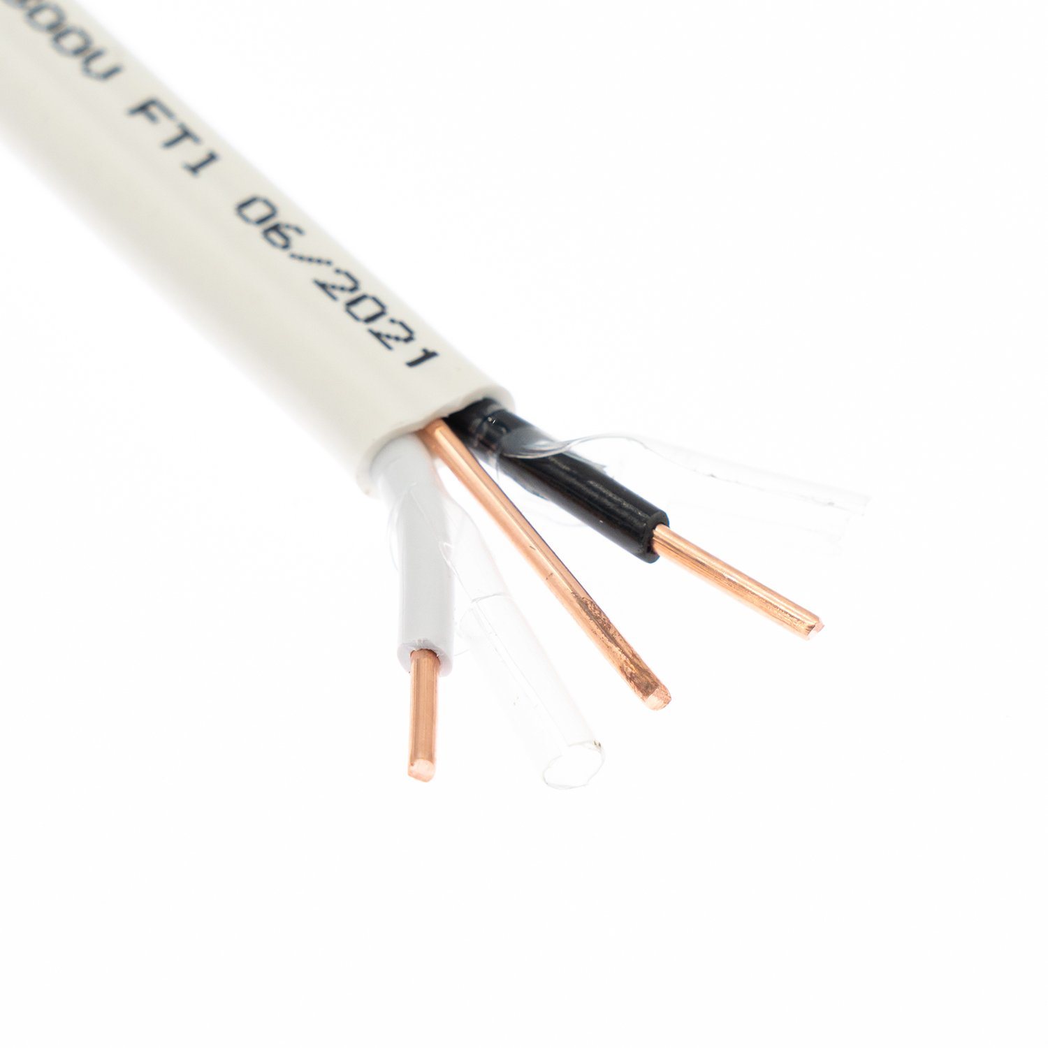 Nmd90 Cable 6AWG 3 Conductor Plus Bare Conductor White Color cUL Certificate