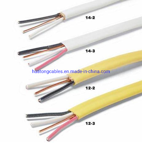 
                Romex Cable Certificado UL Nm-B Nmd90 14/2 12/2 14/3 12/3 Cable conductor sólido Non-Metallic interior con el cable de masa
            