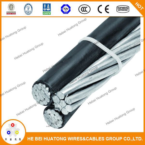 Triplex Neutral-Supported Cable Type Ns75, 600 V, Aluminum Conductor, LLDPE Insulation, ACSR Neutral