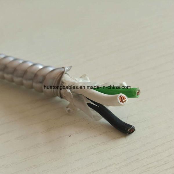 Type 12-Gauge 2 Conductors Mc Solid Metal Clad Cable with Aluminum Armor and Green Insulated Ground Wire
