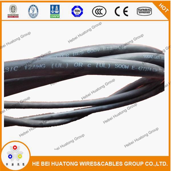 UL Listed 3 4 5 Conductor 12AWG 10AWG 8AWG So Sow Soow Sjoow Cable Flexible Cored Flexible Cord Power Cable