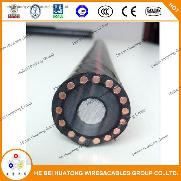 
                                 Type de câble de distribution souterrain Urd câble isolation 15 KV 133 % de cuivre/aluminium Trxlpe plein d'isolation du conducteur neutre concentrique veste de PEBDL 4/0AWG                            