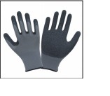 13G Latex Gloves Polyester Liner Black 7-11