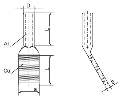 
                                 Connecteurs de transition Al-Cu Syg, Type de compression de type, le Groupe B                            
