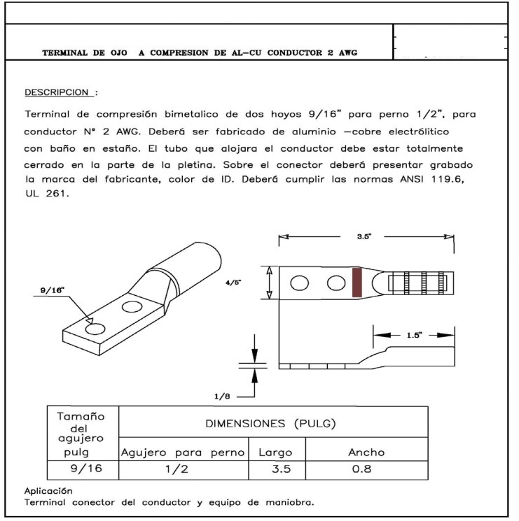 Chine 
                Borne bimétalliques de compression pour le conducteur n º 2 AWG (2 trous)
              fabrication et fournisseur