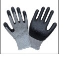 Cut Resistance Gloves, Nitrile Sandy Finishhppe + Dyneemablack 7-11