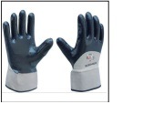 Nitrile Gloves, Safety Cuff3/4 Nitrile Coatedblue 7-11