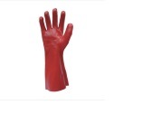 Китай 
                                 Защитные перчатки из ПВХ гладкая отделка красный 40см                              производитель и поставщик