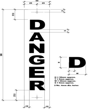 Plate, Danger- “ Poopsa