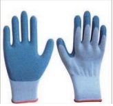 Polyester Glove Latex Coated, Crinkle Finish (blue)