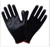 
                                 Polyester Handschuh Nitrie beschichtet, glatte Oberfläche, (schwarz)                            