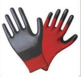 Polyester Glove Nitrie Coated, Smooth Finish. (red)