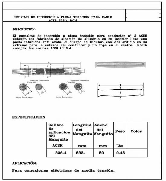 China 
                        Splice Full Traction ACSR Mcm AWG No. 336.4 Linnet
                      manufacture and supplier