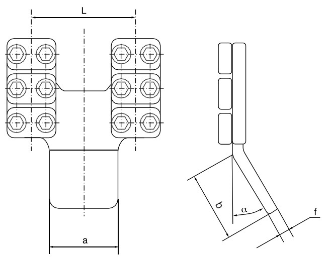 
                                 Connettori terminali per conduttori a sezione trasversale doppia grande tipo SL, con bulloni                            