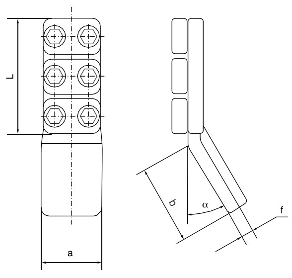 
                                 Connettori terminali per conduttore trasversale grande tipo SL, con bulloni                            