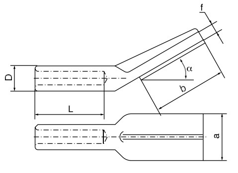 
                                 Conectores de terminal para conductor de sección transversal grande tipo Sy, tipo de compresión                            