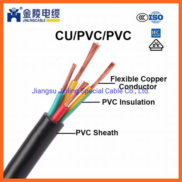 Chine 
                                 H05VV-F 300/500 V Électrique Fil de cuivre de 3 câbles en PVC de base                              fabrication et fournisseur
