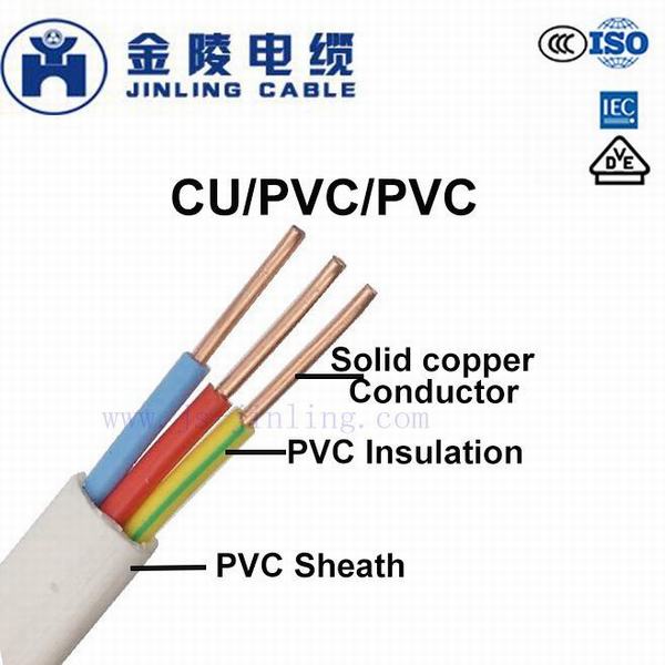
                                 H05vvh2-U/H05vvh2-R 300/500 V PVC-Isoliertes Elektrokabel                            