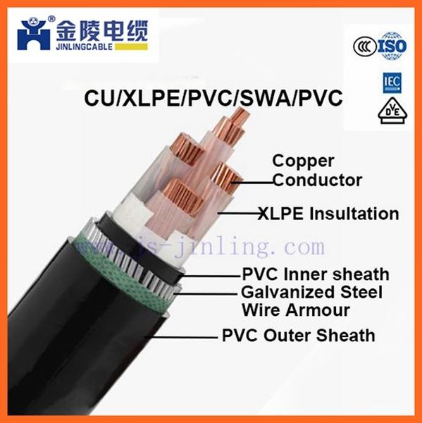 N2xry Cu/XLPE/Swa/PVC 0.6/1 Kv Armored Power Supply Cable