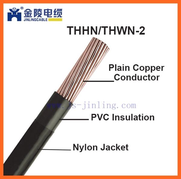 
                                 Thhn/Thwn-2 Conductor de cobre trenzado sólido edificio de la chaqueta de Nylon cable                            
