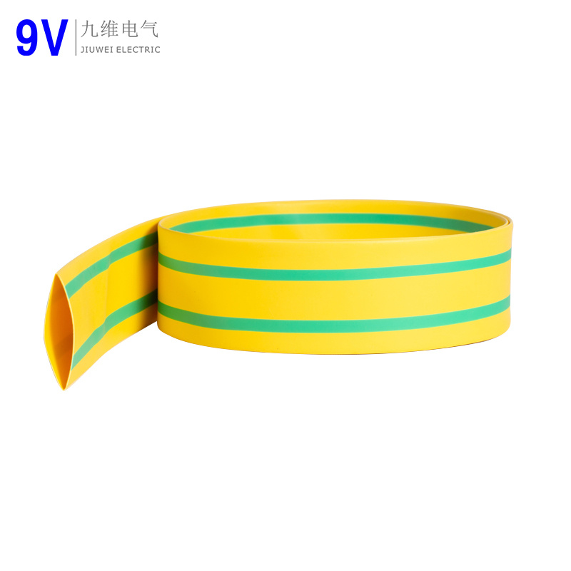 Green-Yellow Heat Shrinkable Sleeve 40mm Cable Protection Heat Shrink Tubing