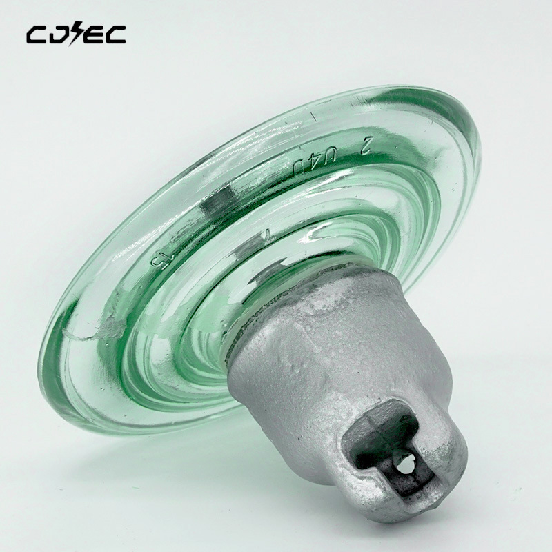 
                40kn Good Quality Ice Standard U40b High Voltage Tempered Glass Insulator Green and White
            