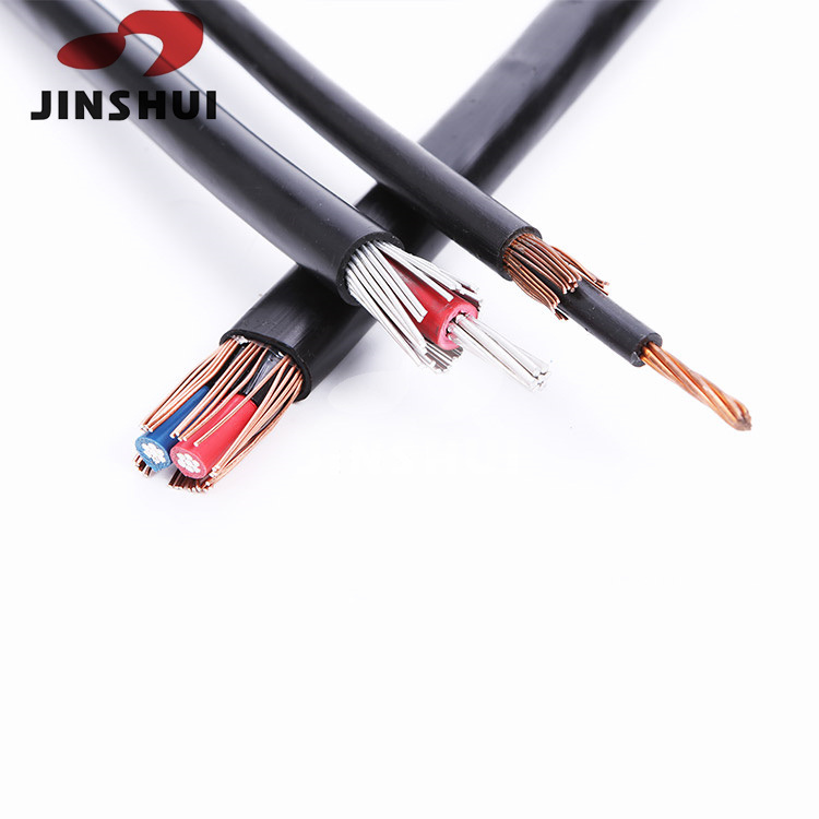 Low Voltage 3*4 AWG Copper Conductor XLPE Insulated Electric Wire Concentric Cable