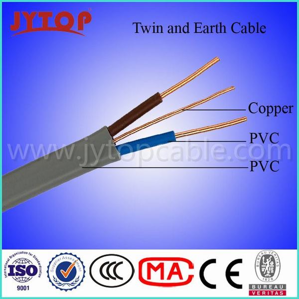 China 
                                 300/500V 2,5mm Twin e cabo de massa com certificado CE                              fabricação e fornecedor