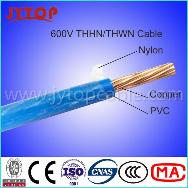 600V Thhn Wire, Nylon Jacket Copper Electric Wire Thwn-2 Mtw
