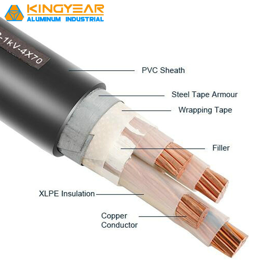 0.6/1kv Copper Conductor 120mm2 XLPE Insulated Power Cable with Armour