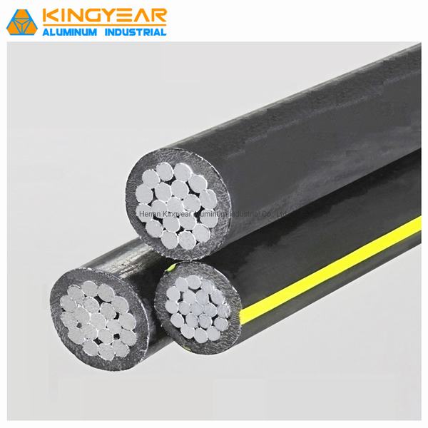 China 
                        0.6/1kv Triplex Service Drop Cable Gammarus 2X1/0wg+1X123.3 AAAC Neutral Messenger
                      manufacture and supplier