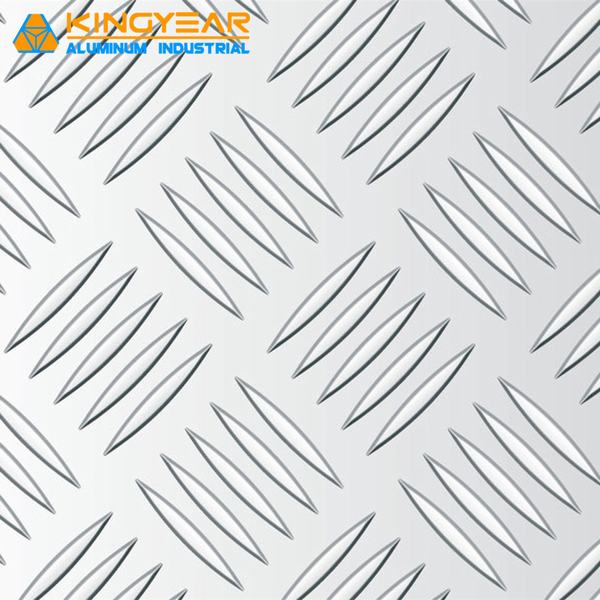 China 
                        Hot Sale 1050 1060 1070 1100 Aluminum Checkered Tread Plate Embossed Five Bars
                      manufacture and supplier