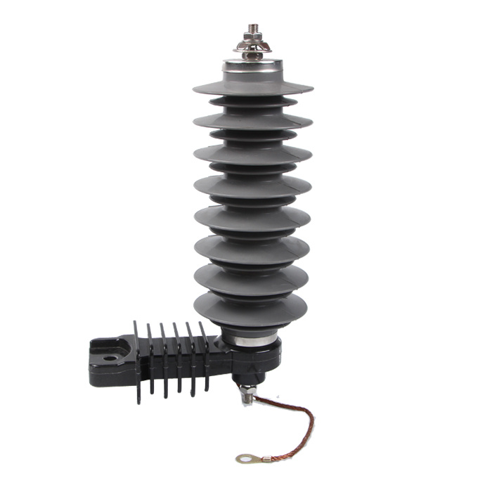 36kv 5ka Composite/Polymeric/Silicone Rubber Gapless ZnO Resistor Surge Arrester with Mounting Bracket