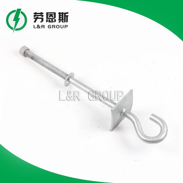Galvanized Wood Pole Pig Tail Bolt with Nut