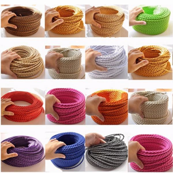 High Quality Fabric Electrical Wire Cord Pendant Light Cable Wire Twisted 2/3 Core