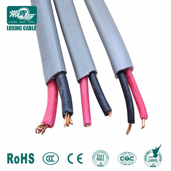
                                 Conductor de cobre sólido de 2,5 mm 1,5 mm 4mm cable de masa y de doble núcleo de 2 o 2+1 Core el cable plano                            