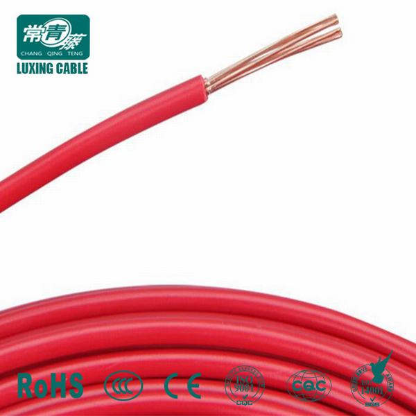
                                 Tüv Rheinland aprobación, la mejor calidad de cobre, cable eléctrico de 1*6,0 mm2 Cable Flexible de PV                            