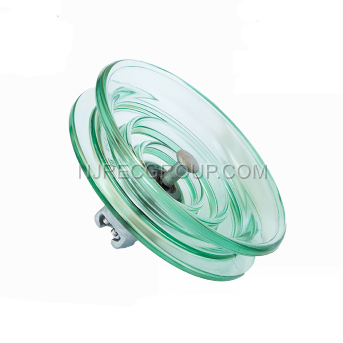 Grounding wire type tempered glass insulator for power supply
