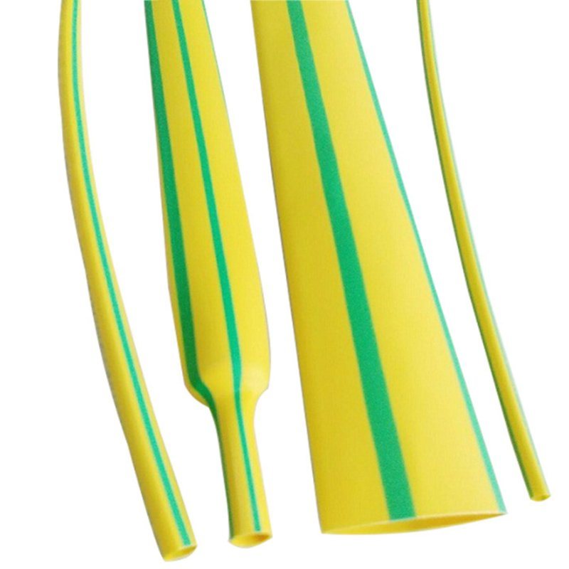 
                Термоусадочная трубка тонкой стенки с огнестойкой Желтая зеленая полоса 2 цвета
            