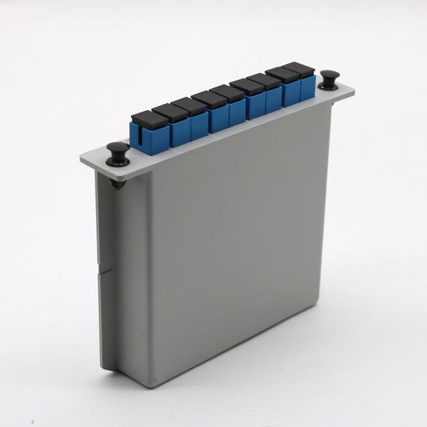1X8 PLC Splitter Fiber Optical Splitter ABS Box Steel Tube Casset Type