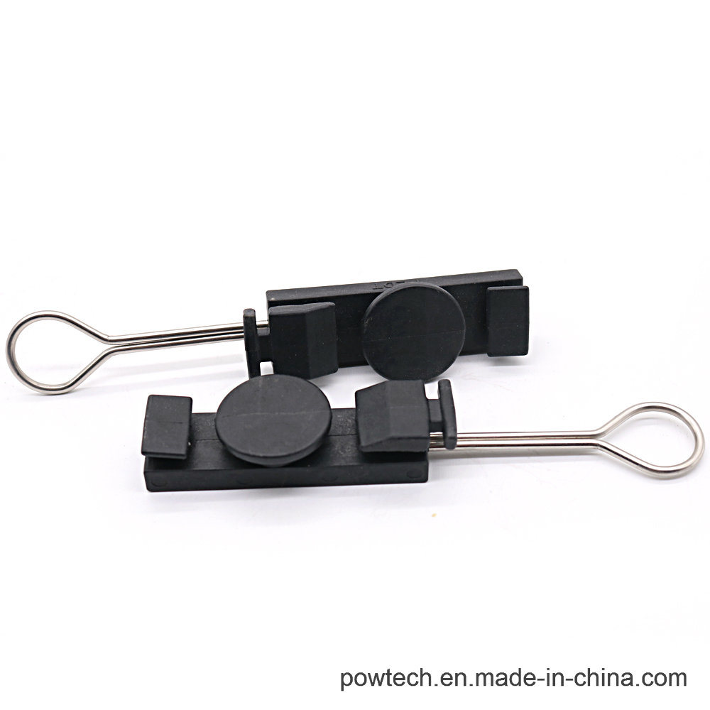 
                2-8mm Cable FTTH para anclaje de la abrazadera de plástico ABS de pinza de anclaje tipo S
            