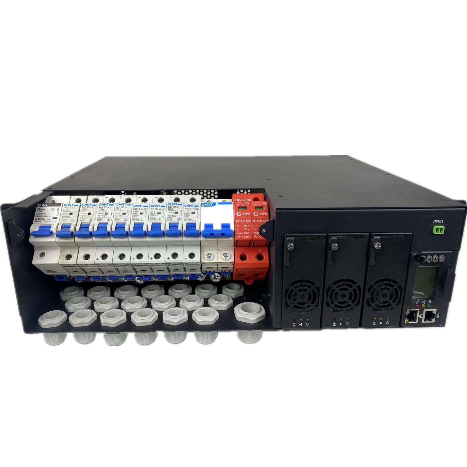 
                53,5V DC-Batterieladegerät Schaltnetzsystem 150A 9kW Telecom Gleichrichter mit Flat Pack 3U
            