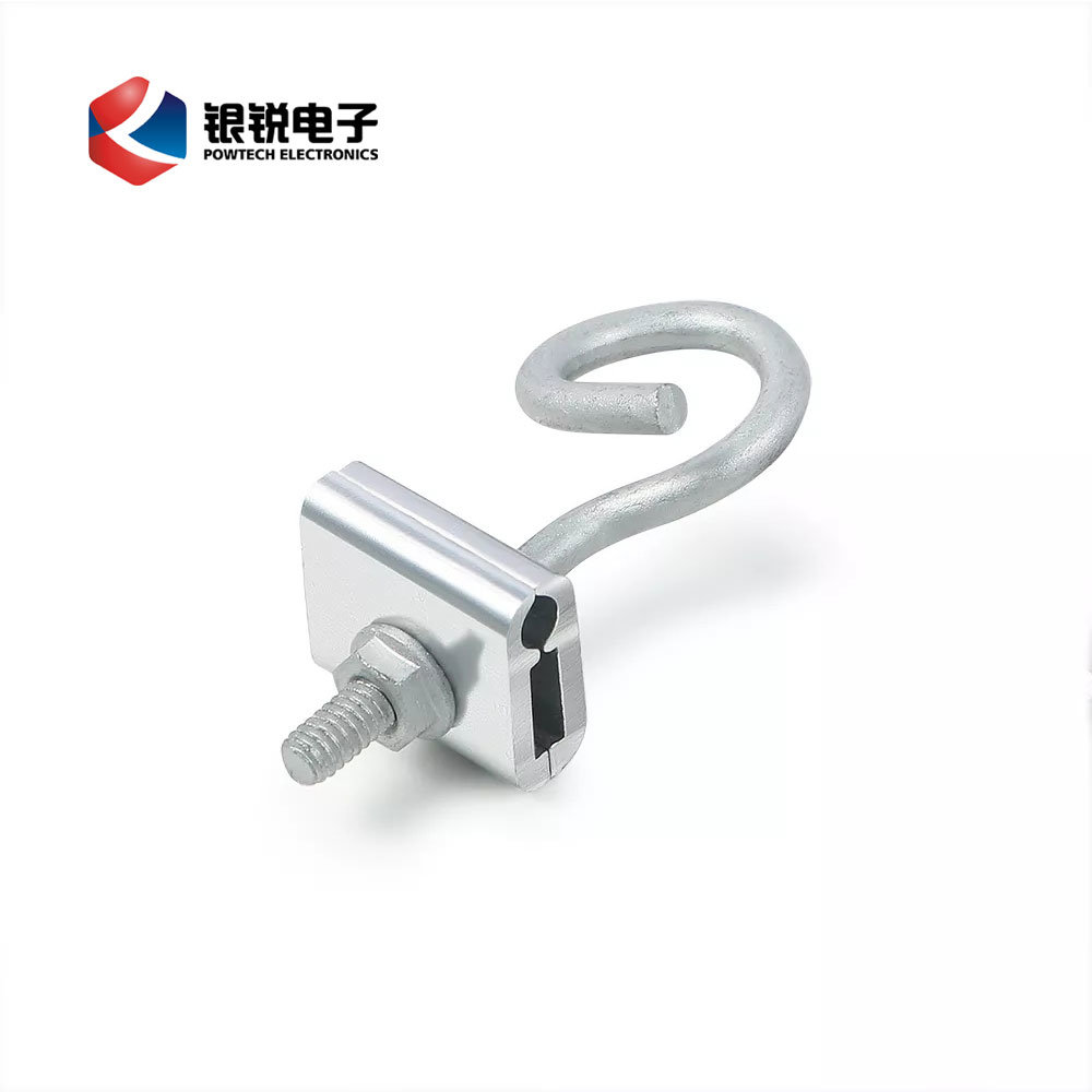 Galvanized Steel FTTH Accessories Q Span Clamp Bracket Span Clamp with Hook and Hex Nut