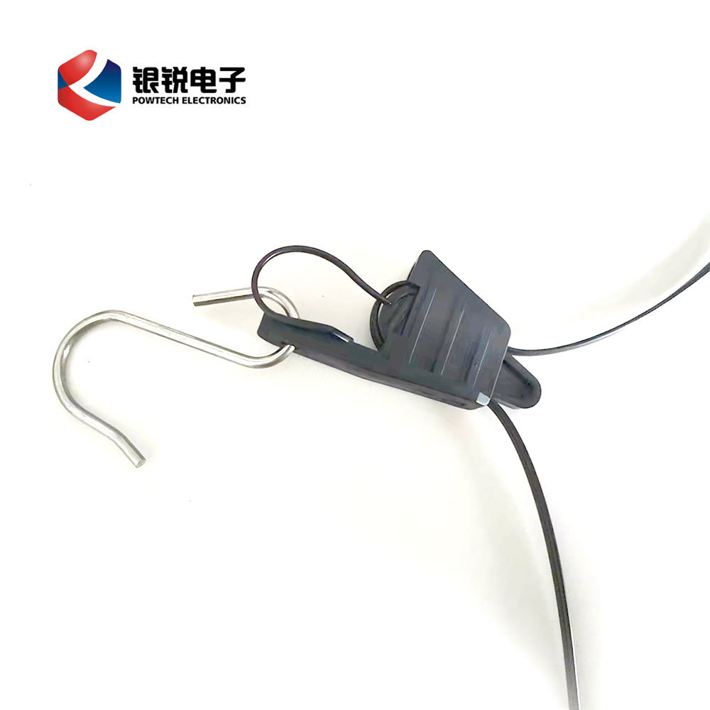 
                Metal Tension Clamp FTTH Cable Erection Clamp Fish Anchoring Plastic Drop Wire Clamp with S Hook
            