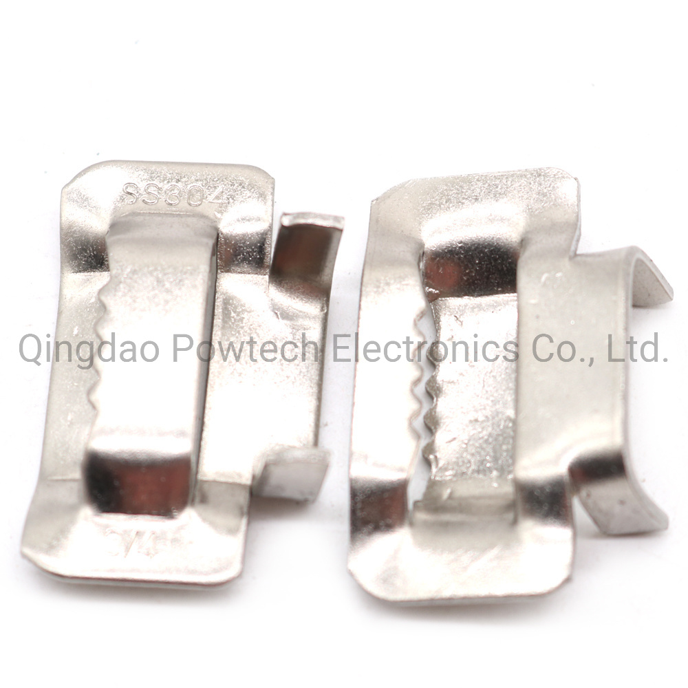 Stainless Steel Tape Locking Seal Tooth Type Buckle for Bands