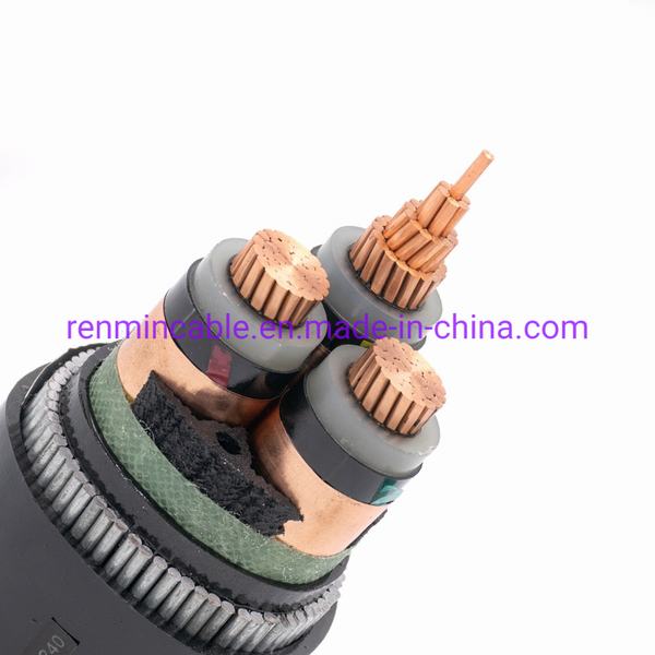 3*1.5mm2 Copper Conductor 3 Core XLPE Insulation Screen PVC Sheath Middle Voltage Power Cable