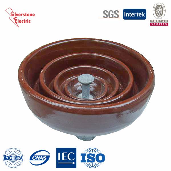 Vintage Brown Normal Type Disc Suspension Ceramic Insulators ANSI